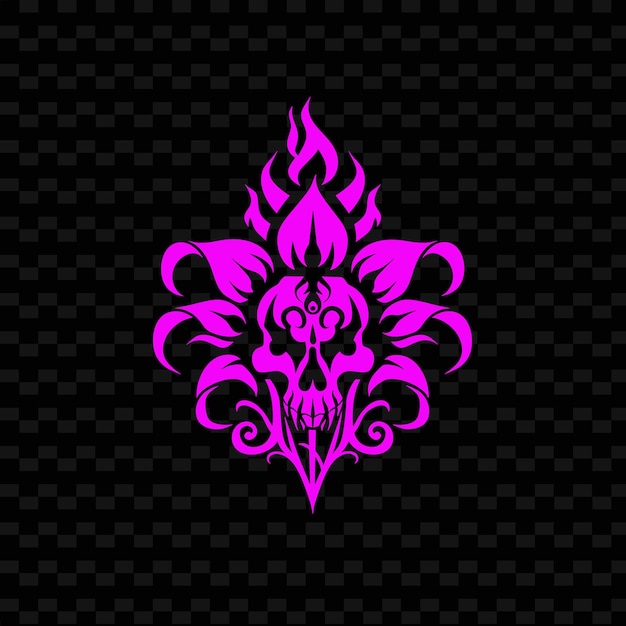 PSD mystical tiger lily emblem logo z dekoracją creative vector design of nature collection