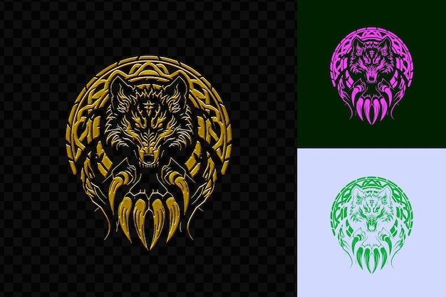 PSD mystical werewolf clan symbol logo with werewolf claw and tr psd vector design creative art concept