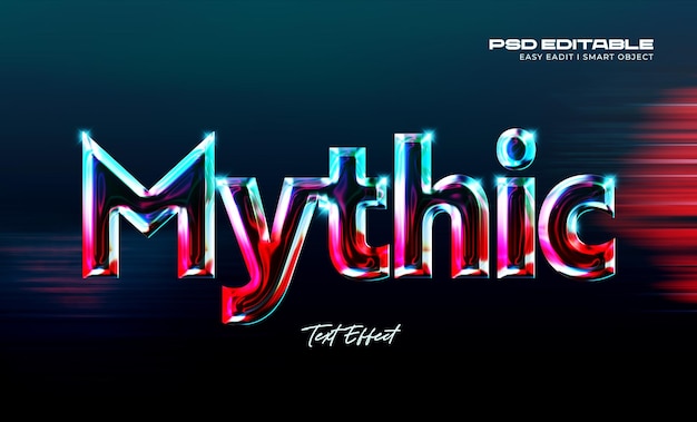 Mythic 3D Text Style Effect Mockup Template
