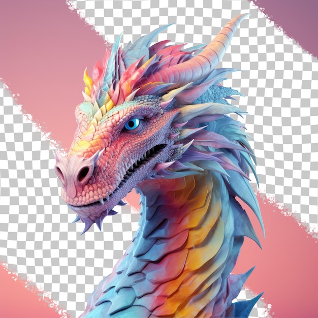 PSD mythical creature with electric blue eyes in illustration on transparent background