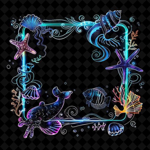 Мифическое подводное королевство аркальная рама с подводным кре-неоновым цветным рамкой искусственная коллекция y2k
