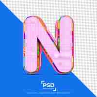 PSD n alfabet beste render vorm 3d geïsoleerde achtergrond