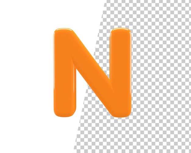 N letter logo 3d goud