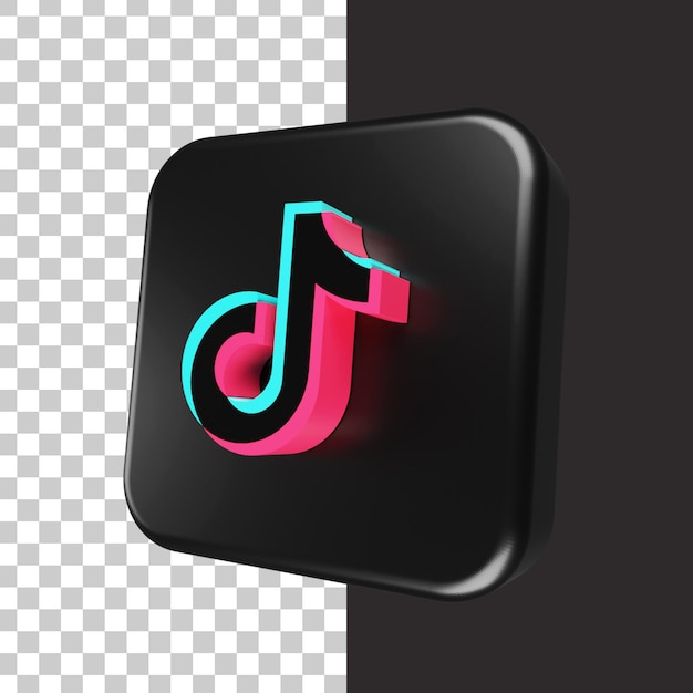 na białym tle ikona tiktok w renderowaniu 3d