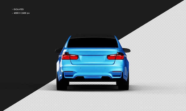 Na Białym Tle Realistyczny Błyszczący Niebieski Elegancki Sportowy Samochód Miejski Z Widoku Z Tyłu