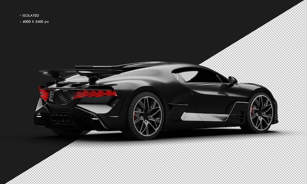 PSD na białym tle realistyczny matowy tytanowy czarny deluxe racing sport super samochód z prawego widoku z tyłu