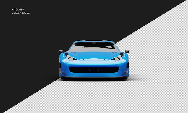 Na Białym Tle Realistyczny Metaliczny Niebieski Nowoczesny Super Sportowy Samochód Wyścigowy Z Przodu