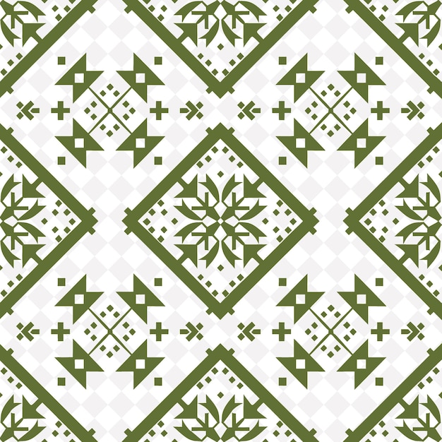 PSD naadloos patroon van groene en witte geometrische vormen op een witte achtergrond