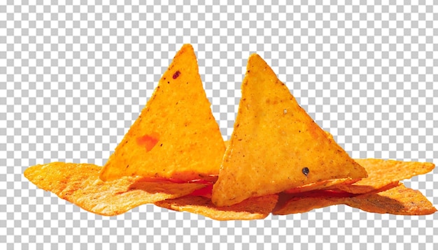 Nachos chips geïsoleerd op een doorzichtige achtergrond tortilla chips