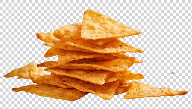 PSD nachos chips geïsoleerd op een doorzichtige achtergrond traditionele mexicaanse snack
