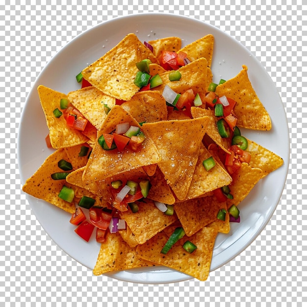 Nachos met guacamole geïsoleerd op doorzichtige achtergrond