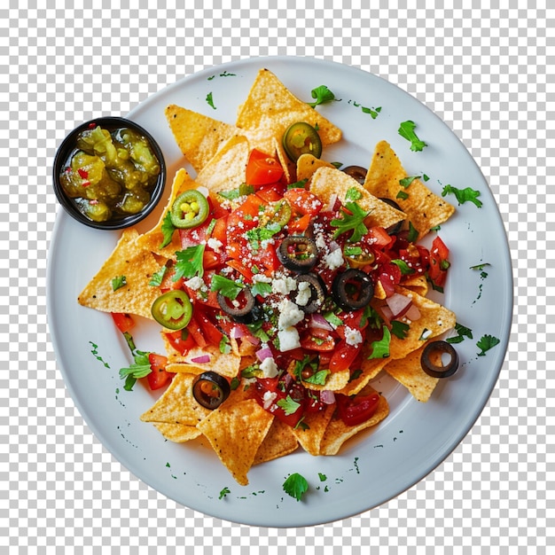 Nachos met guacamole geïsoleerd op doorzichtige achtergrond