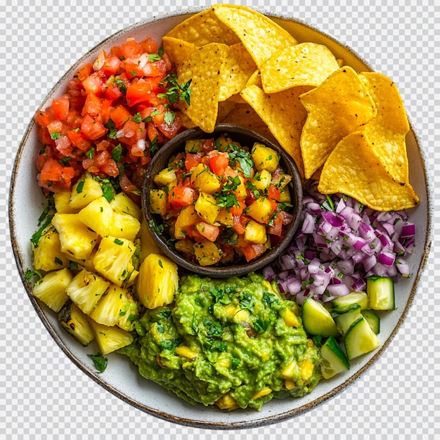 nachos top view isolated on white background