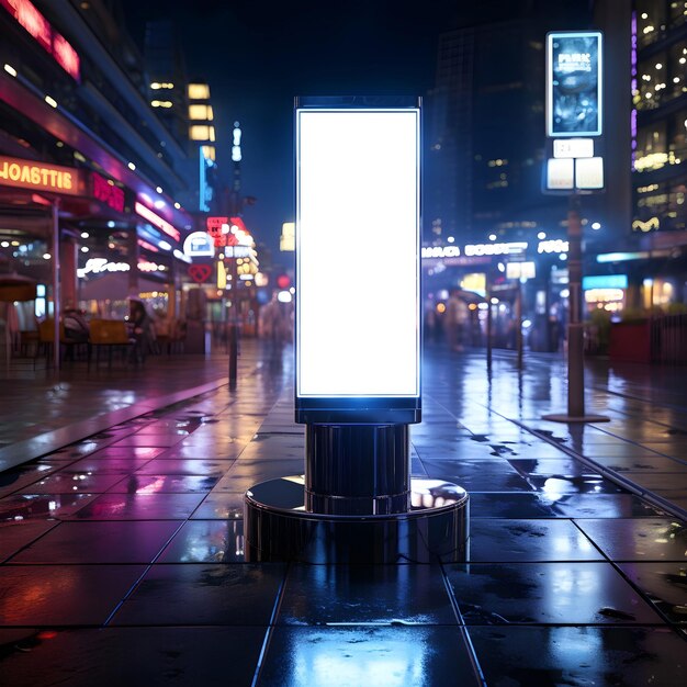 PSD nacht stad straat lichtbak billboard