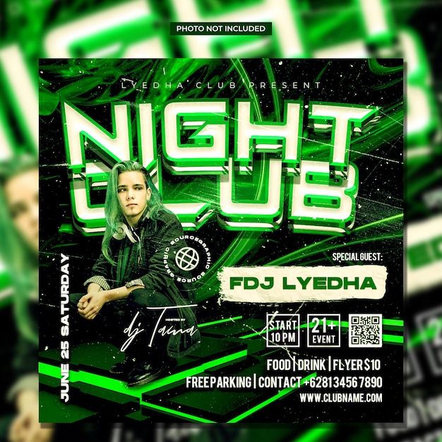 PSD nachtclub dj feest flyer social media bericht