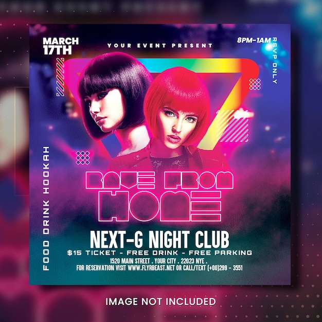 Nachtclub partij poster