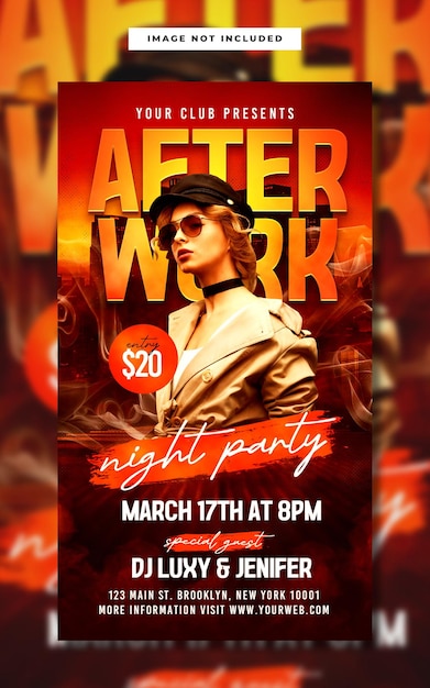 Nachtclub party flyer instagram verhaalsjabloon