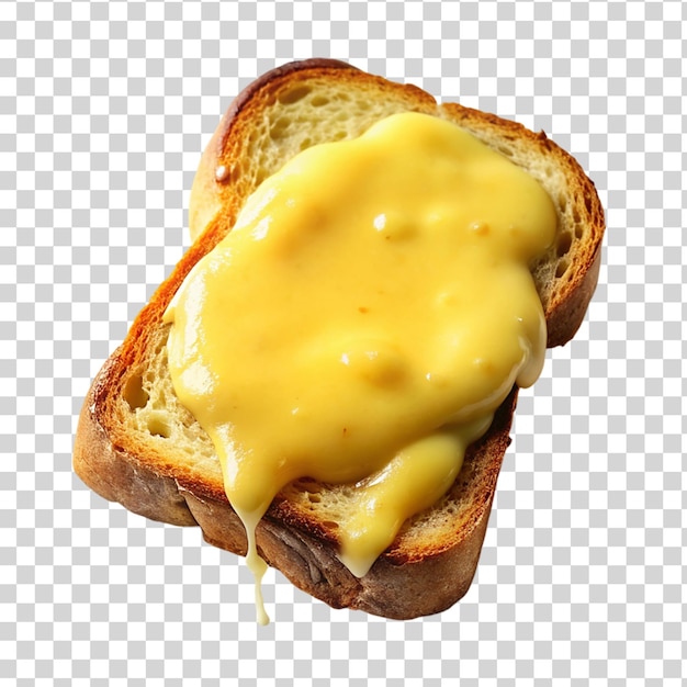 Naciśnięty Toast Z Roztopionym Serem Na Przezroczystym Tle