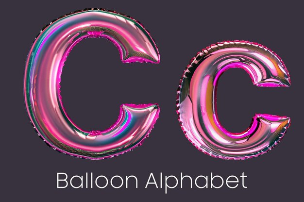 PSD nadmuchiwane balony 3d firmy cooper litery c psd przezroczyste
