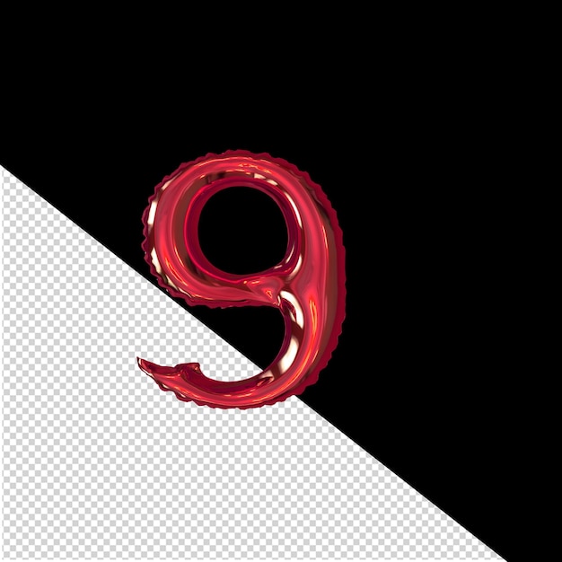 Nadmuchiwany Czerwony Symbol Numer 9