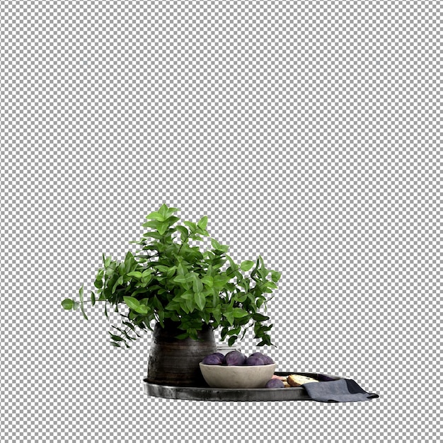 Nærbilde av blomst i en vase, 3D-rendering