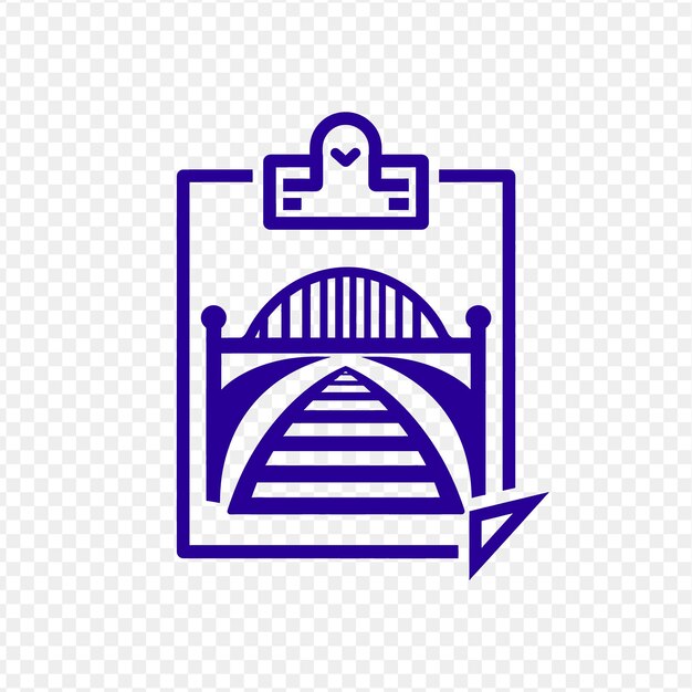 PSD nagroda za zarządzanie projektem logo z mostem i tabliczką psd wektor kreatywny projekt tatuaż art