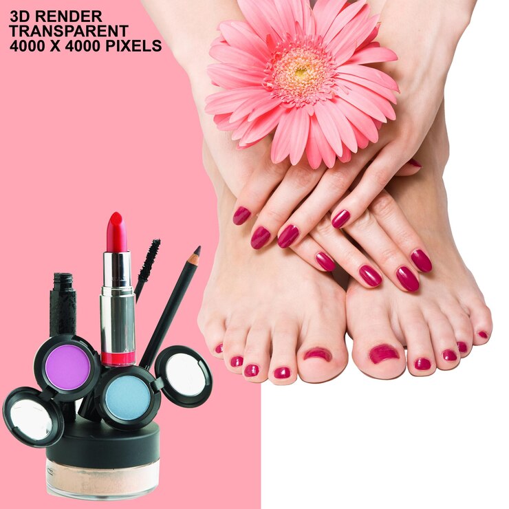 PSD nail art nail polish emoji nail salonnailpurplehand lipstickmagentabrushlipglitternail care