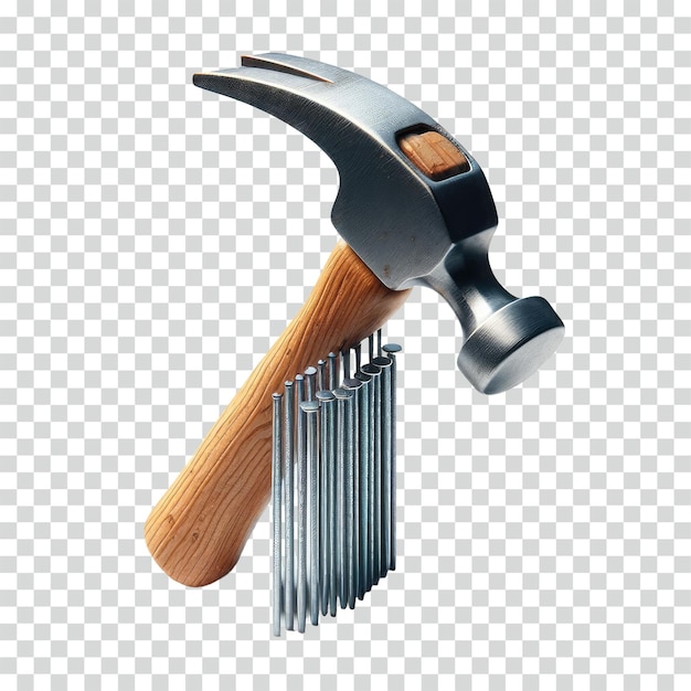 Nail and hammer transparent background