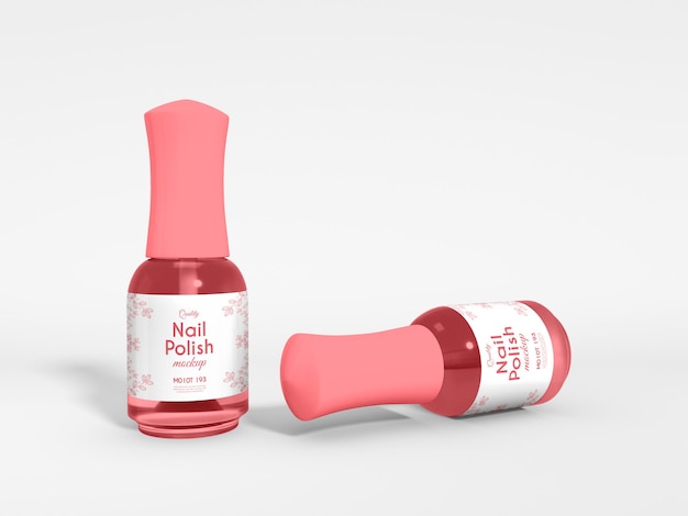 PSD nail polish bottle packaging mockup