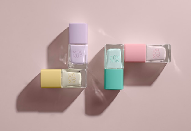 PSD nail polish packaging design mockup