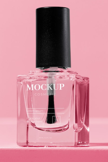 Nail polish with pink background