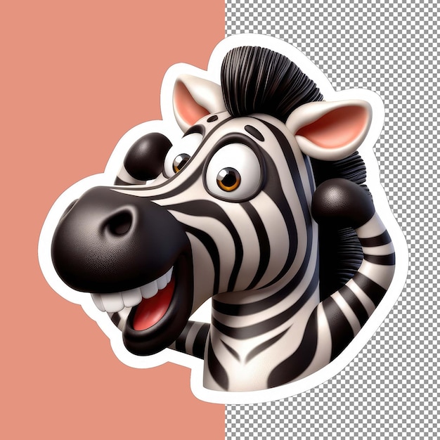 PSD nalepka zany zebra foal png