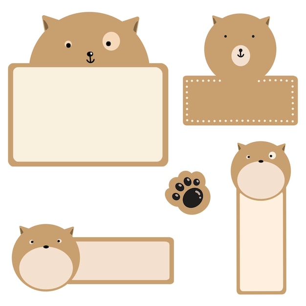 name tag design animal illustration labeling