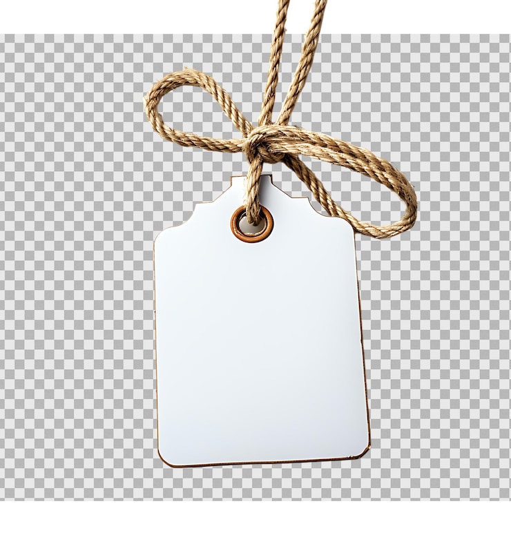 PSD name tag on isolated transparent background