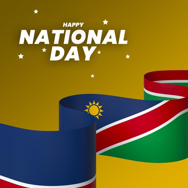Namibia flag element design national independence day banner psd