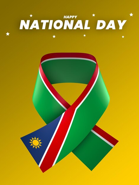 Nastro banner psd per la festa dell'indipendenza nazionale dell'elemento bandiera della namibia