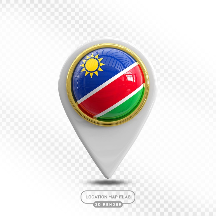 PSD namibia flag map marker