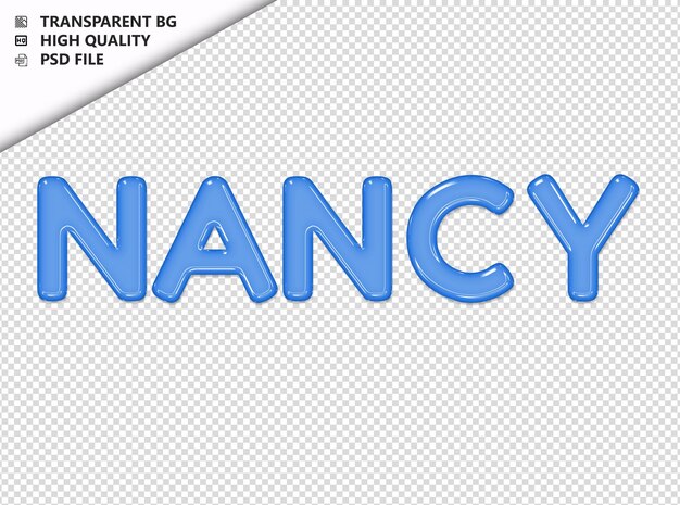 PSD nancy typography text glosy glass psd transparent