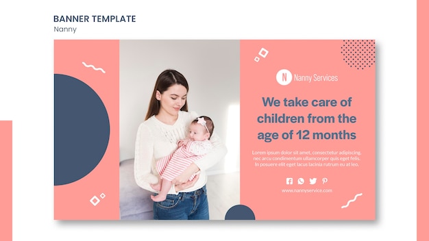 nanny services banner template