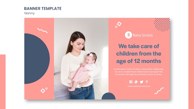 Nanny services banner template