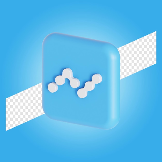 PSD nano symbol kryptowaluty logo ilustracja 3d