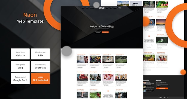 PSD naon services and marketing web template