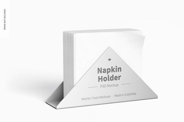 Napkin holder mockup, perspective view