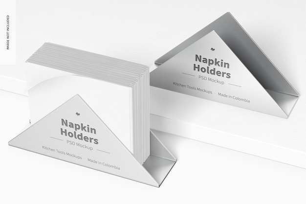 Napkin holders mockup, perspective view