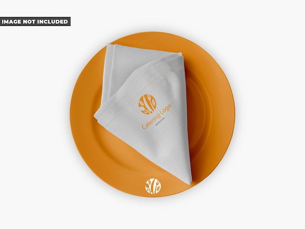 A napkin on a restaurant plate mockup