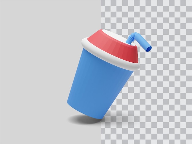 NAPÓJ KUBEK PLASTIKOWY TRANSPARENTNY RENDER 3D