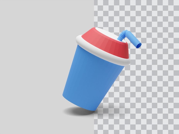 Napój Kubek Plastikowy Transparentny Render 3d
