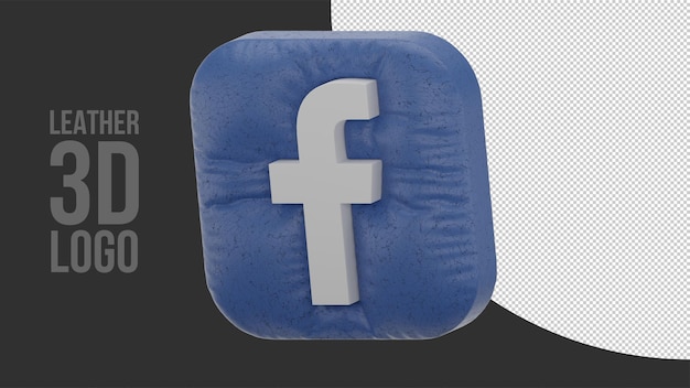 Napompowane Logo Facebooka 3d Z Realistyczną Teksturą Skóry (od Lewej)