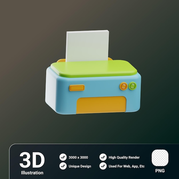 PSD naprawa urządzenia ilustracja drukarki 3d