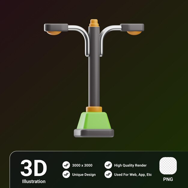 PSD narzędzia elektryczne obiekt lampa uliczna ilustracja 3d